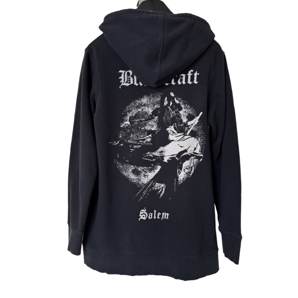 BLACKCRAFT Women’s Black White Witching Hour Long Hoodie Sz M - Picture 2 of 14